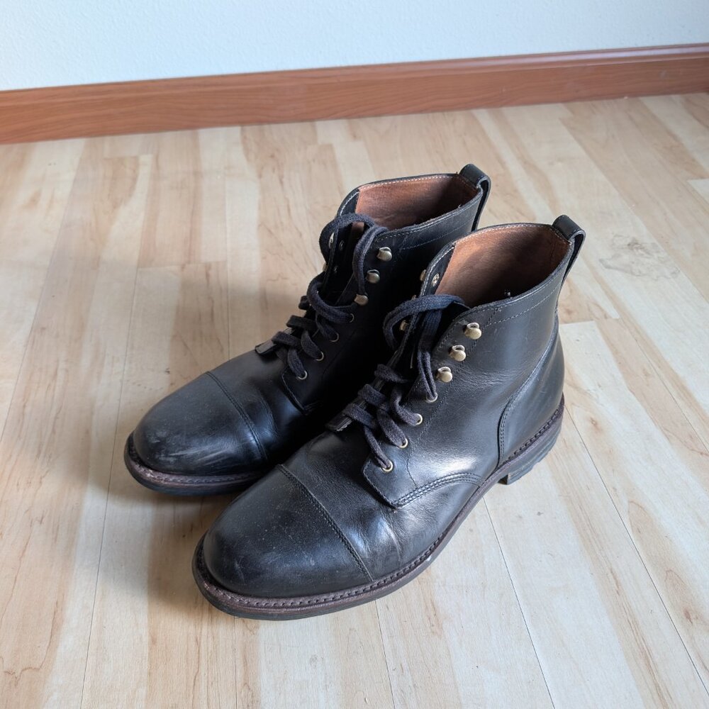 J. Crew Kenton leather cap-toe boots  US 11 (Black)